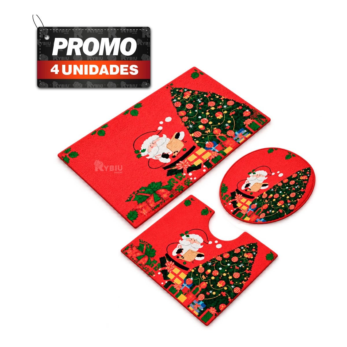 PACK4 COMBO GUINDA 3 PIEZAS PARA BANO RAMAS Y NAVIDENAS BOLAS INNOVADOR - 1
