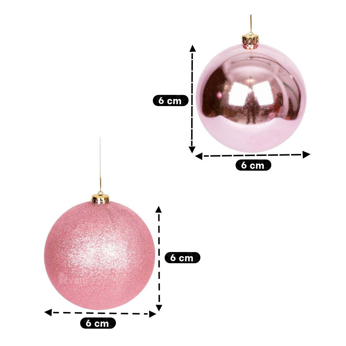 PACK2 IMPLEMENTO DECORATIVOS PARA HOGAR EN NAVIDAD ROSADO BRILLANTE Y ESCARCHADO YPAPEL REGALO - 4