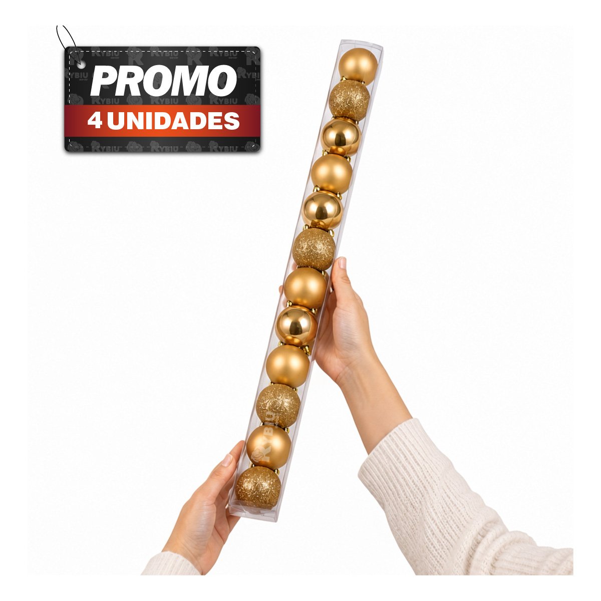 PACK4 ARTICULO NAVIDEÑO PARA AMBIENTAR ESPACIOS DEL HOGAR DORADO BRILLANTE Y ESCARCHADO - 1