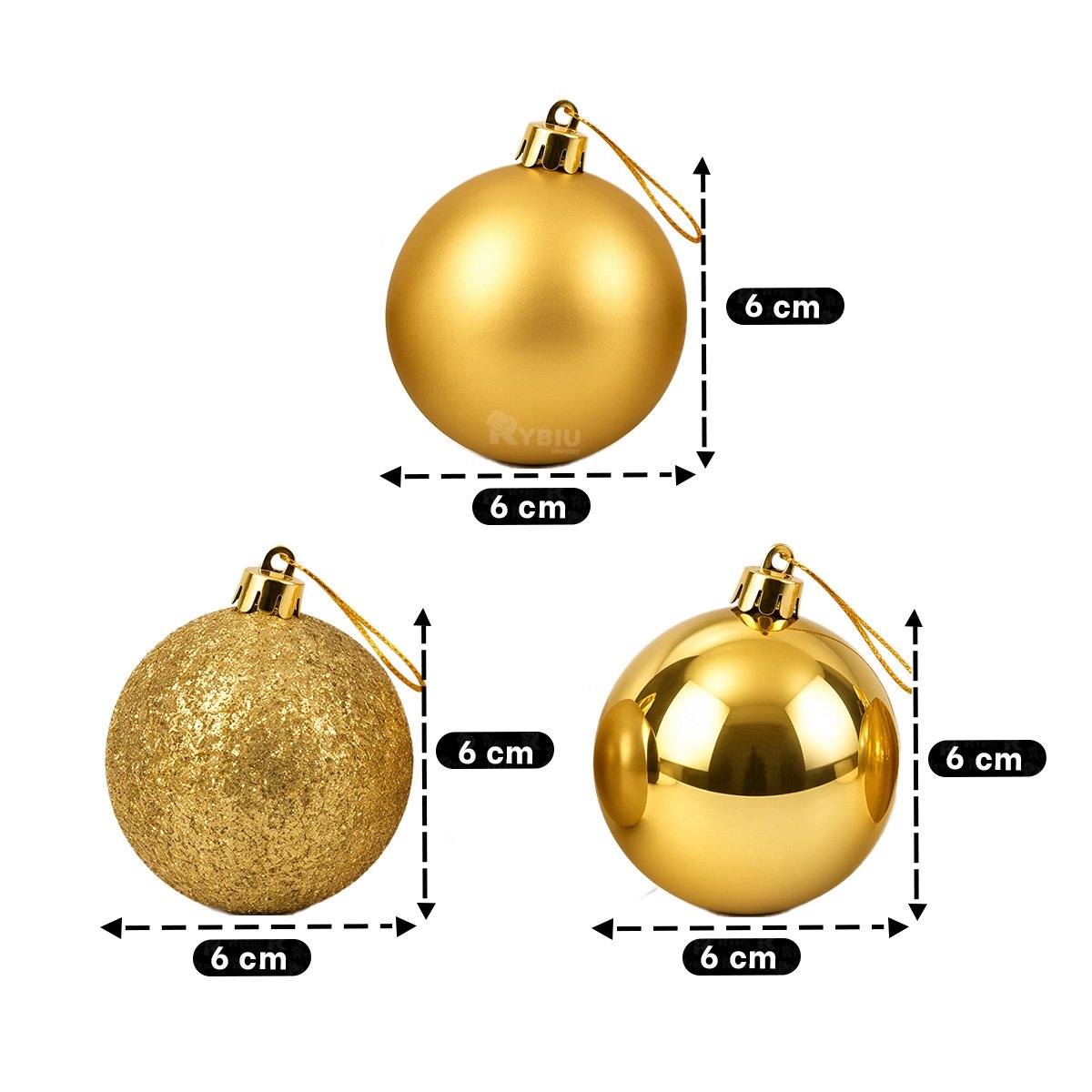 PACK4 ARTICULO NAVIDEÑO PARA AMBIENTAR ESPACIOS DEL HOGAR DORADO BRILLANTE Y ESCARCHADO - 2
