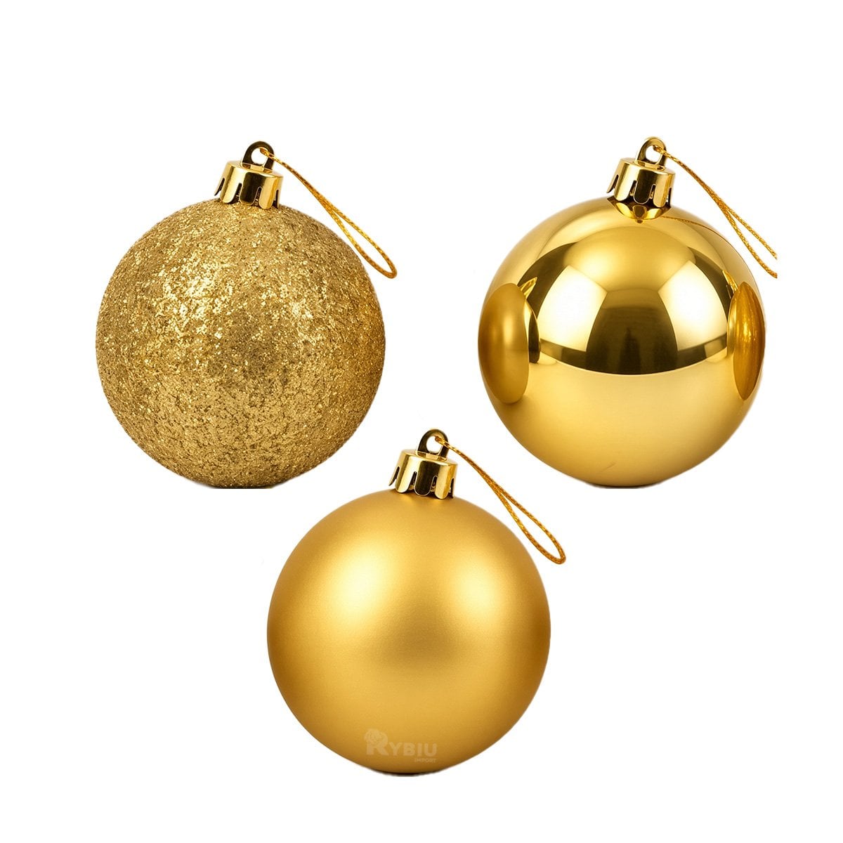 BOLAS DE ARBOL PARA ESPACIOS NAVIDEÑOS EN CASA DORADO BRILLANTE Y ESCARCHADO YLIGAS REGALO - 1