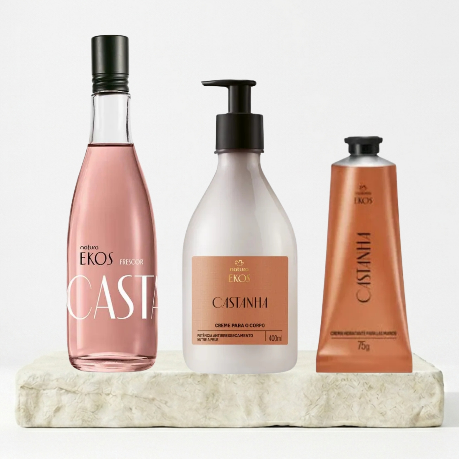 KIT EKOS CASTAÑA EAU DE TOILETTE 150 ML + NECTAR 400 ML + CREMA DE MANOS 75 GR - 1