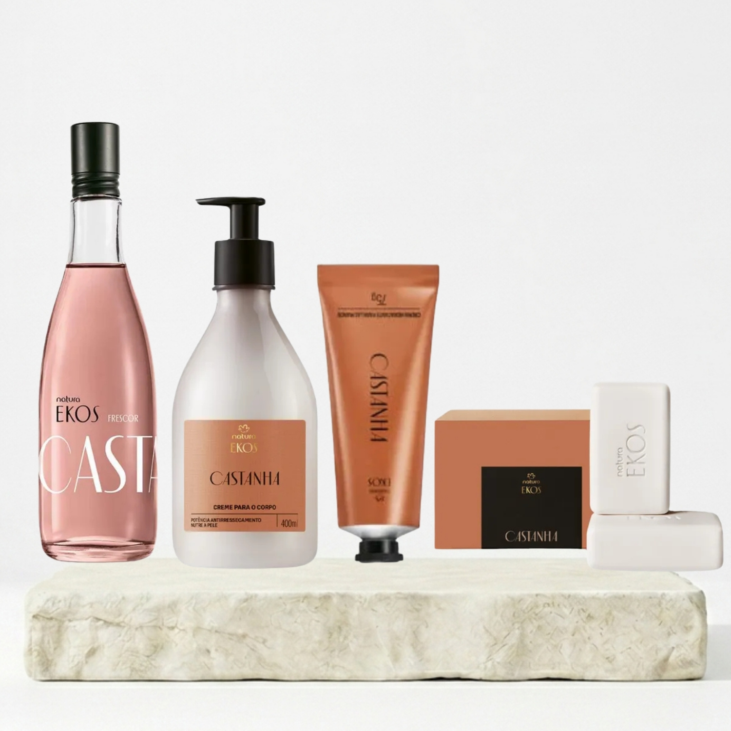 SET EKOS CASTAÑA EAU DE TOILETTE 150 ML + NECTAR 400 ML + CREMA DE MANOS 75 GR + JABONES - 1