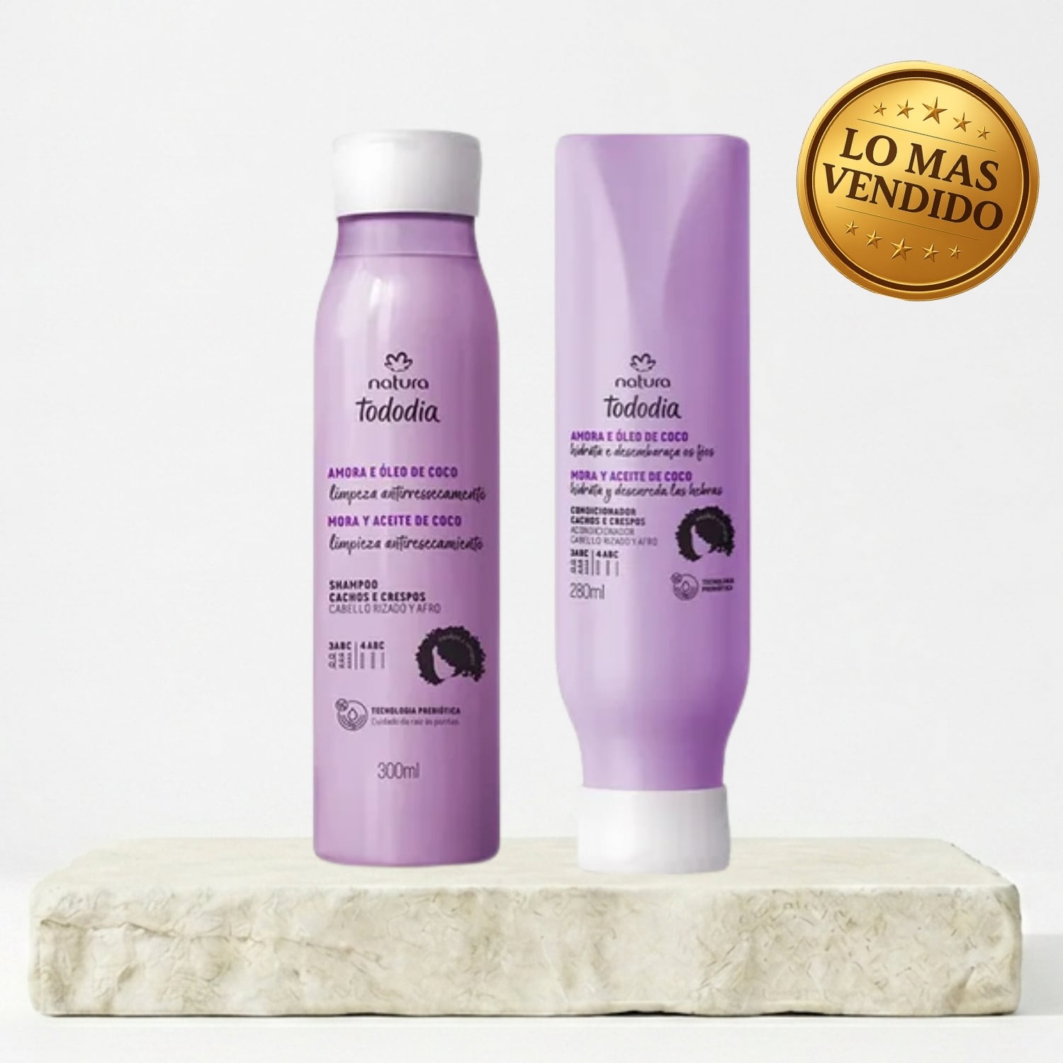 SET HIDRATACION SHAMPOO Y ACONDICIONADOR MORA Y ACEITE DE COCO 300 ML - 1