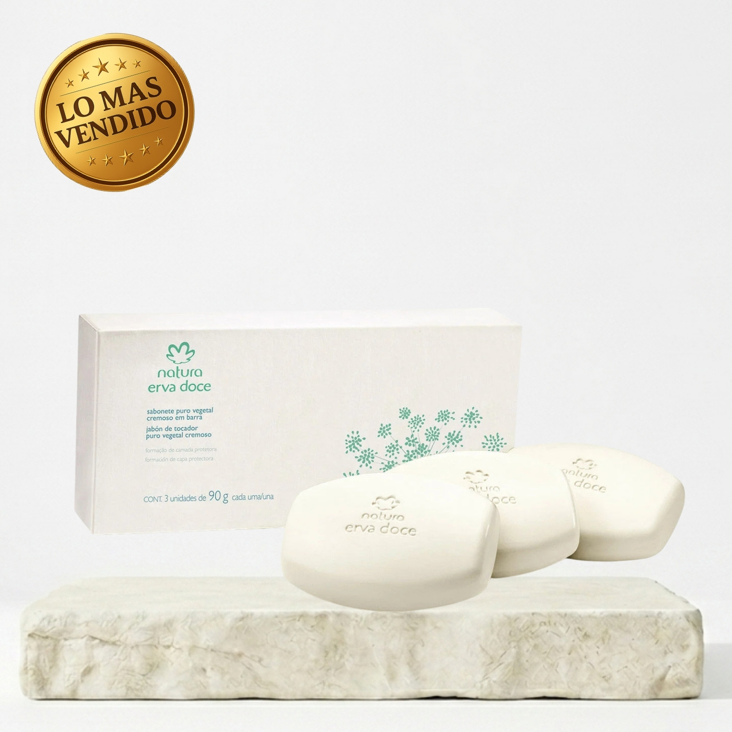 JABONES EN BARRA ERVA DOCE PURO VEGETAL CREMOSO - 1