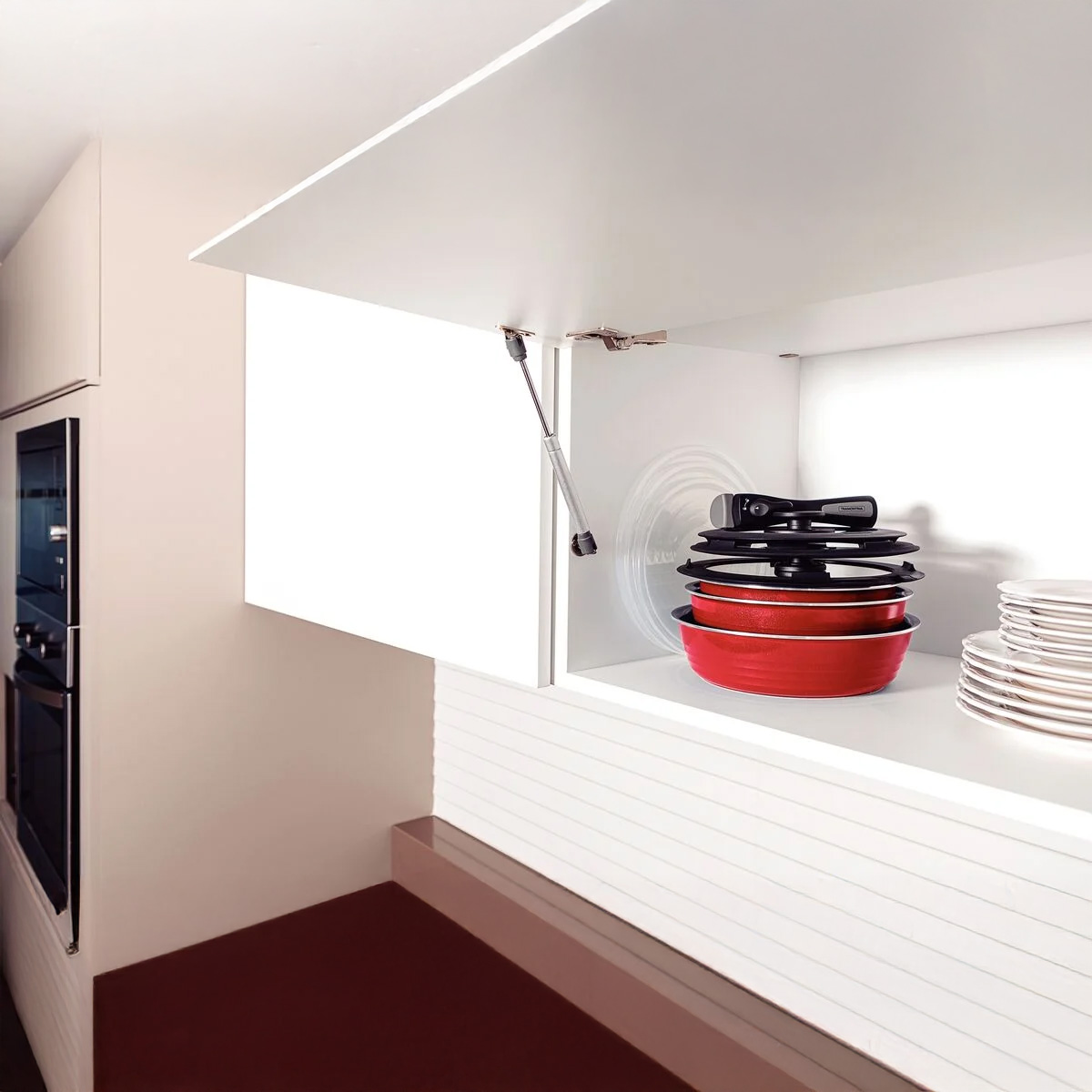 SET OLLAS TRAMONTINA 10 PZAS ANTIADHERENTE ITRIA ROJO - 6