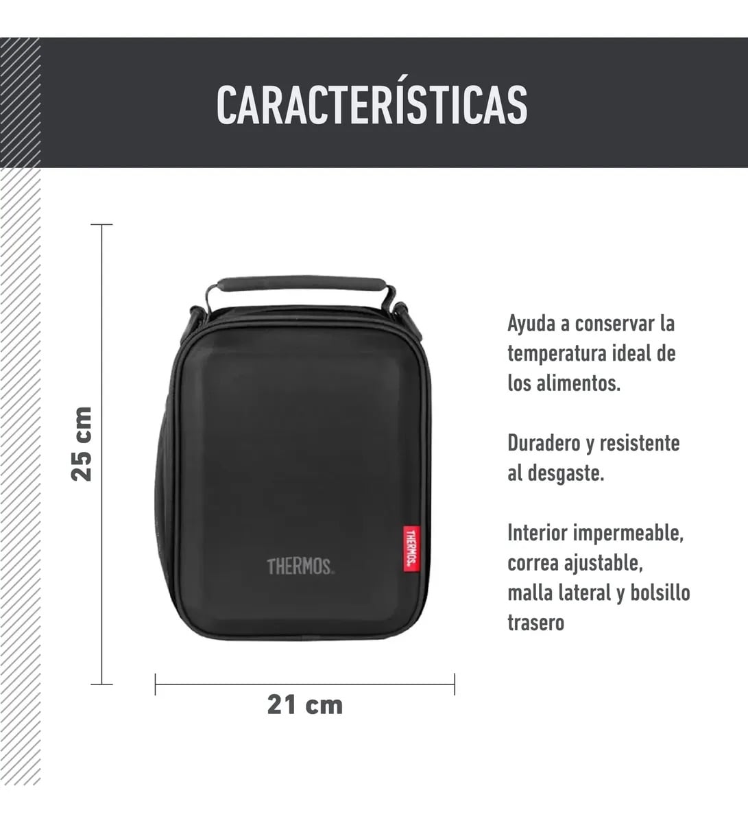 LONCHERA TERMICA THERMOS COOLER ICON UPRIHT NEGRO - 8