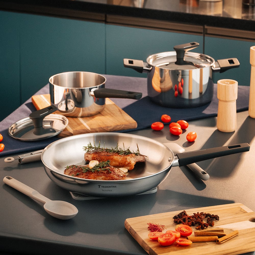 SARTÉN PROFESIONAL TRAMONTINA GRANO INOX 26CM MANGO BAQUELITA - 3