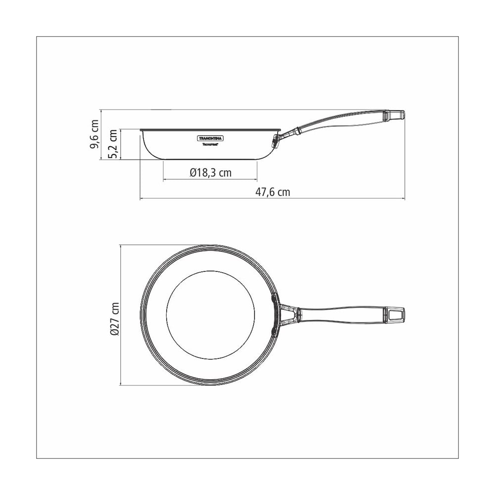 SARTÉN PROFESIONAL TRAMONTINA GRANO INOX 26CM MANGO BAQUELITA - 7