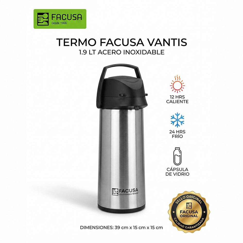 TERMO 1.9 L FACUSA ACERO INOXIDABLE VANTIS - 2