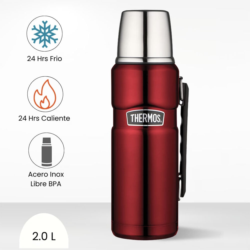 THERMOS TERMO 2 L KING ROJO ACERO INOXIDABLE - 1