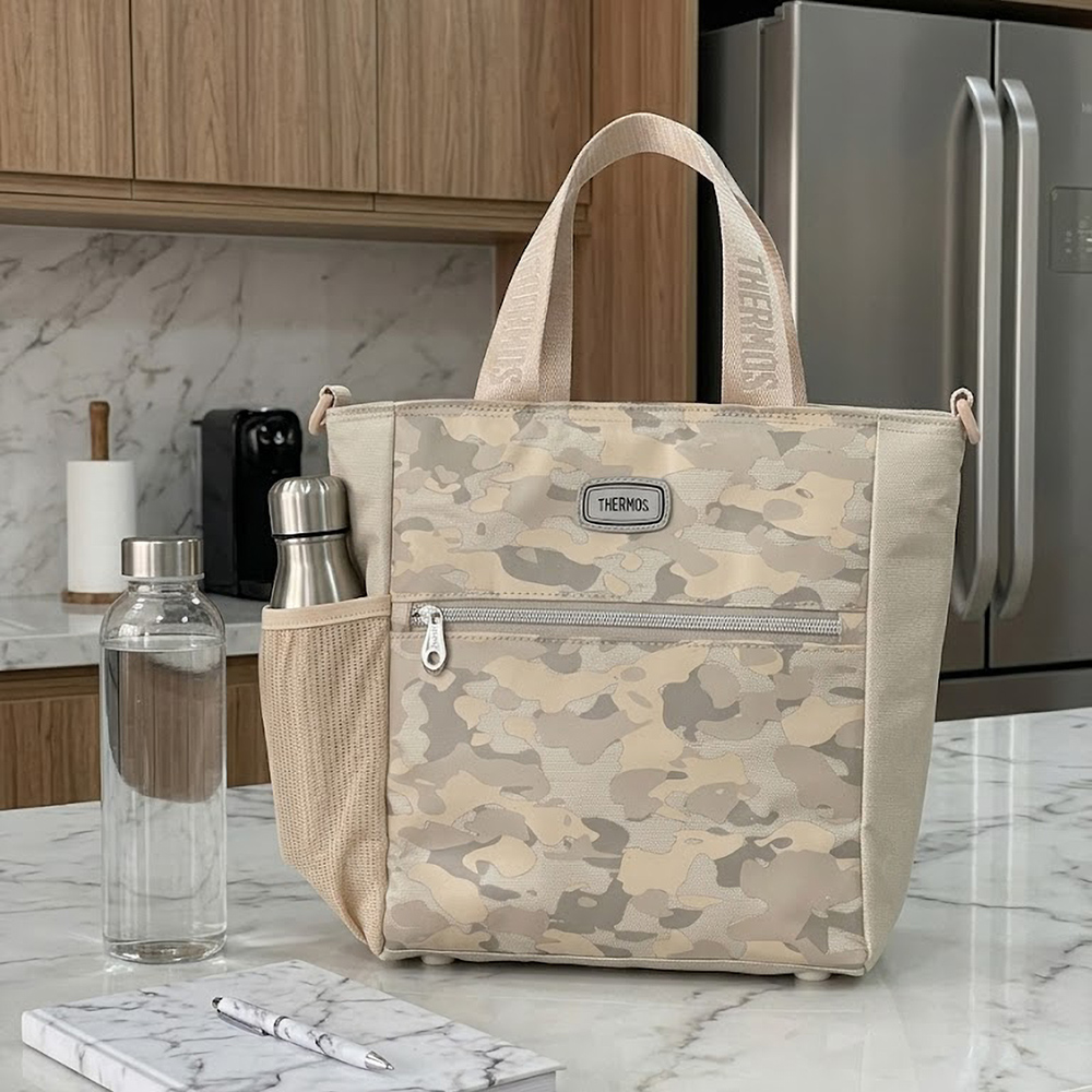 LONCHERA THERMOS BOLSO TÉRMICO CAMO BEIGE - 10