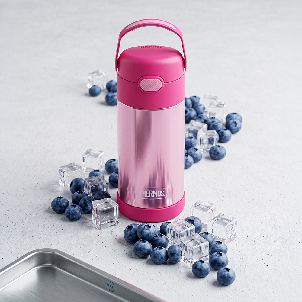 TOMATODO THERMOS FUNTAINER PARA NIÑOS 355 ML ROSADO - 3