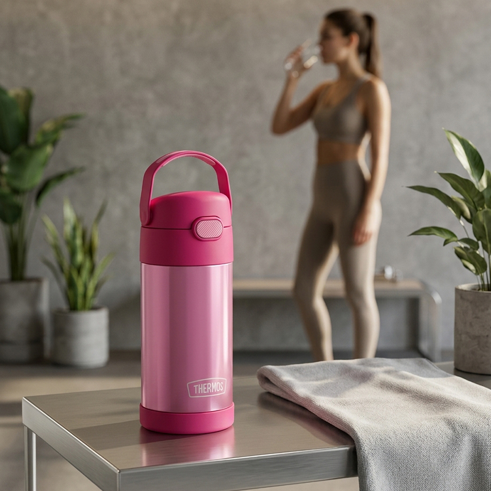 TOMATODO THERMOS FUNTAINER PARA NIÑOS 355 ML ROSADO - 9
