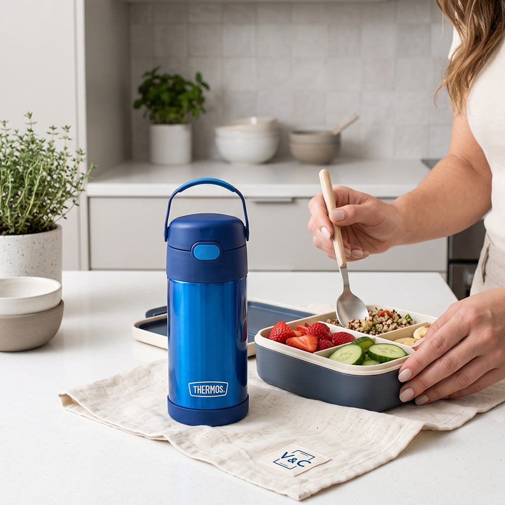 TOMATODO TÉRMICO THERMOS FUNTAINER PARA NIÑOS 355 ML AZUL - 4
