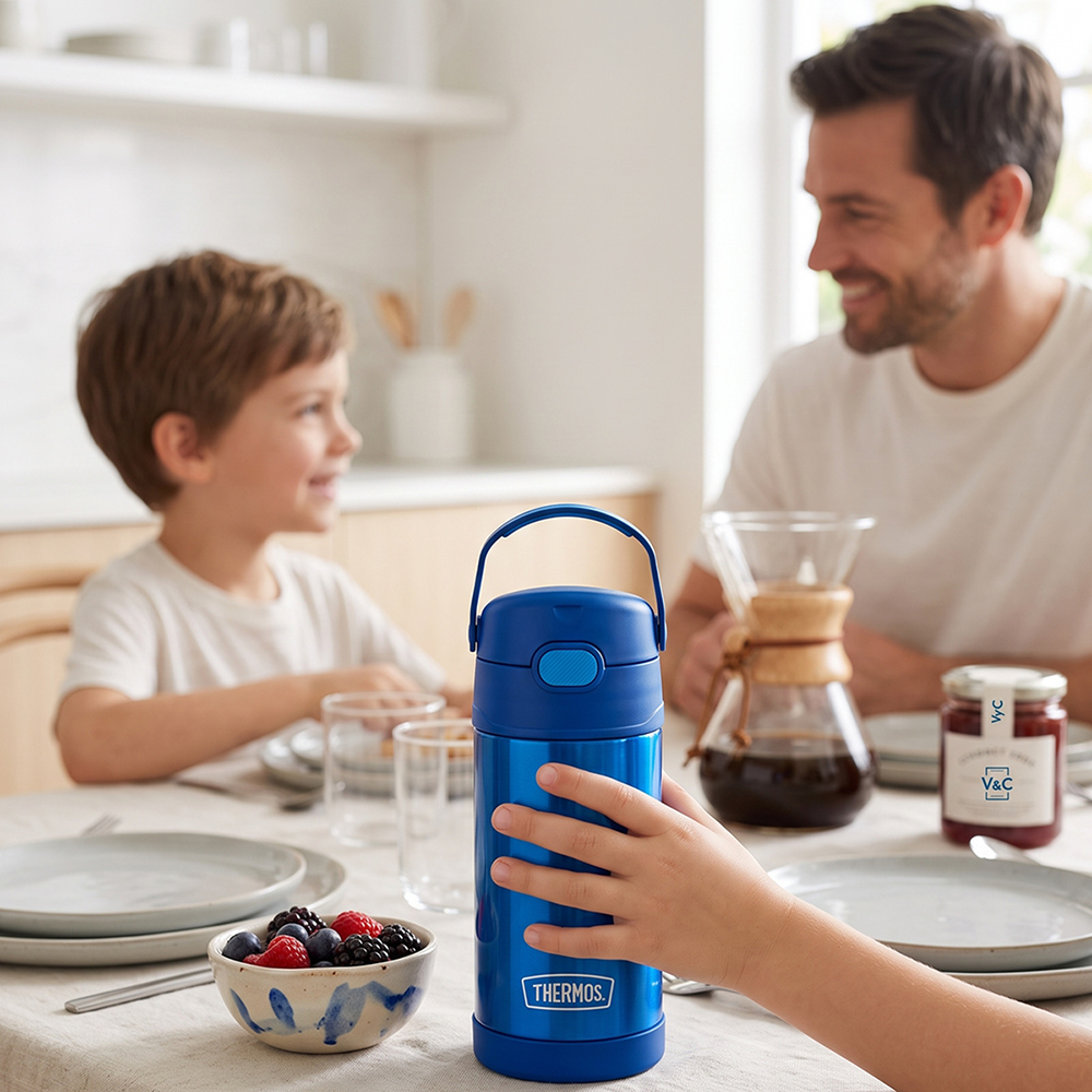 TOMATODO TÉRMICO THERMOS FUNTAINER PARA NIÑOS 355 ML AZUL - 5