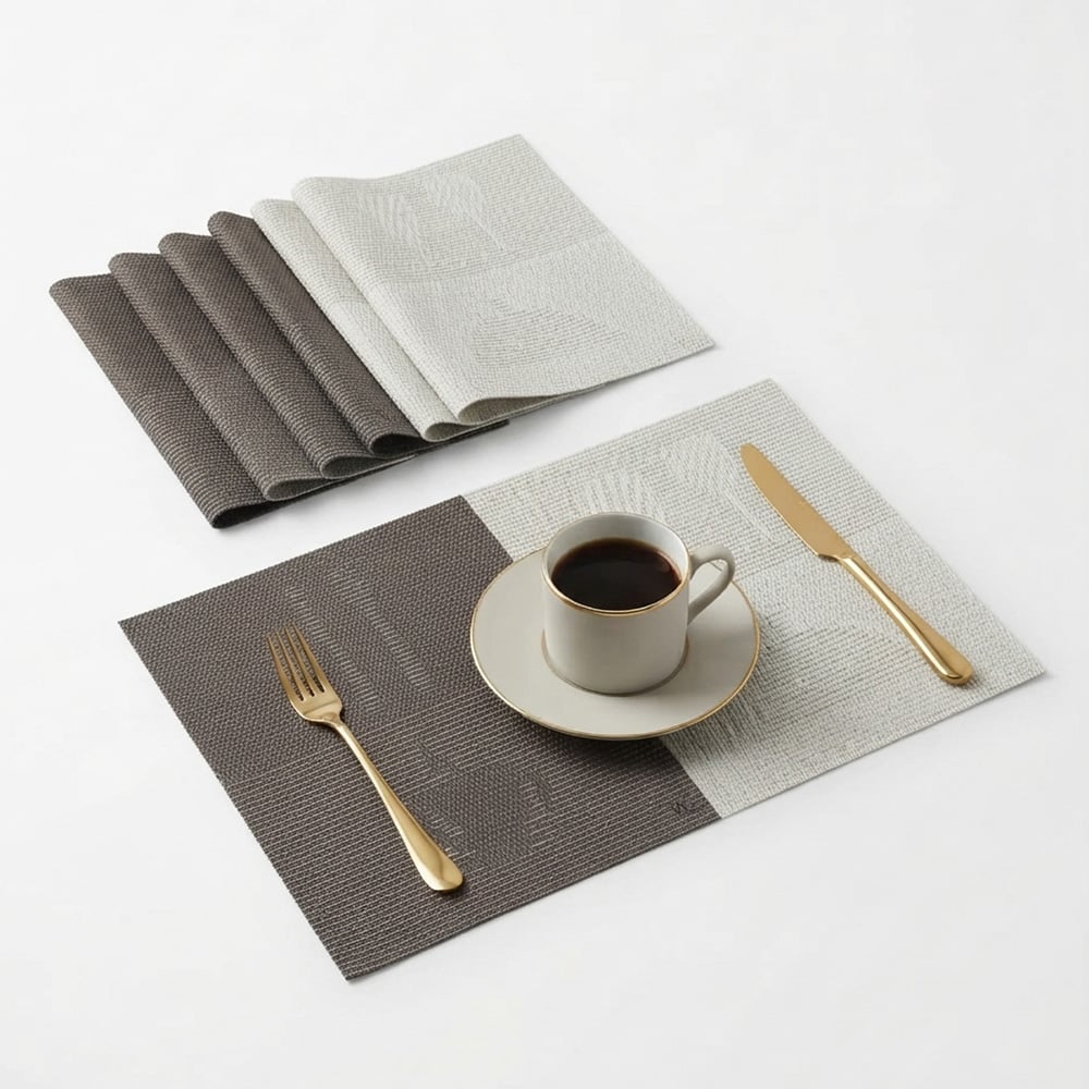 INDIVIDUALES PARA MESA 6 PZAS MARMOL CAFE - 1