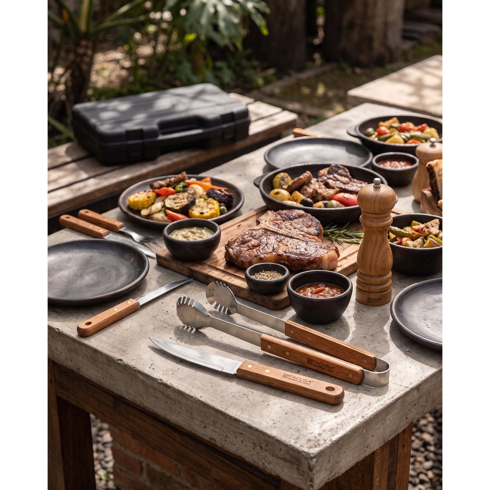 SET DE UTENSILIOS 4 PZAS PARRILLA BBQ CON MALETIN - 6