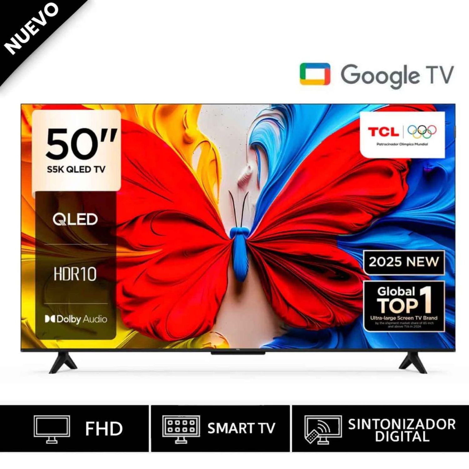 TELEVISOR TCL QLED FHD 50S5K SMART GOOGLE TV - 1