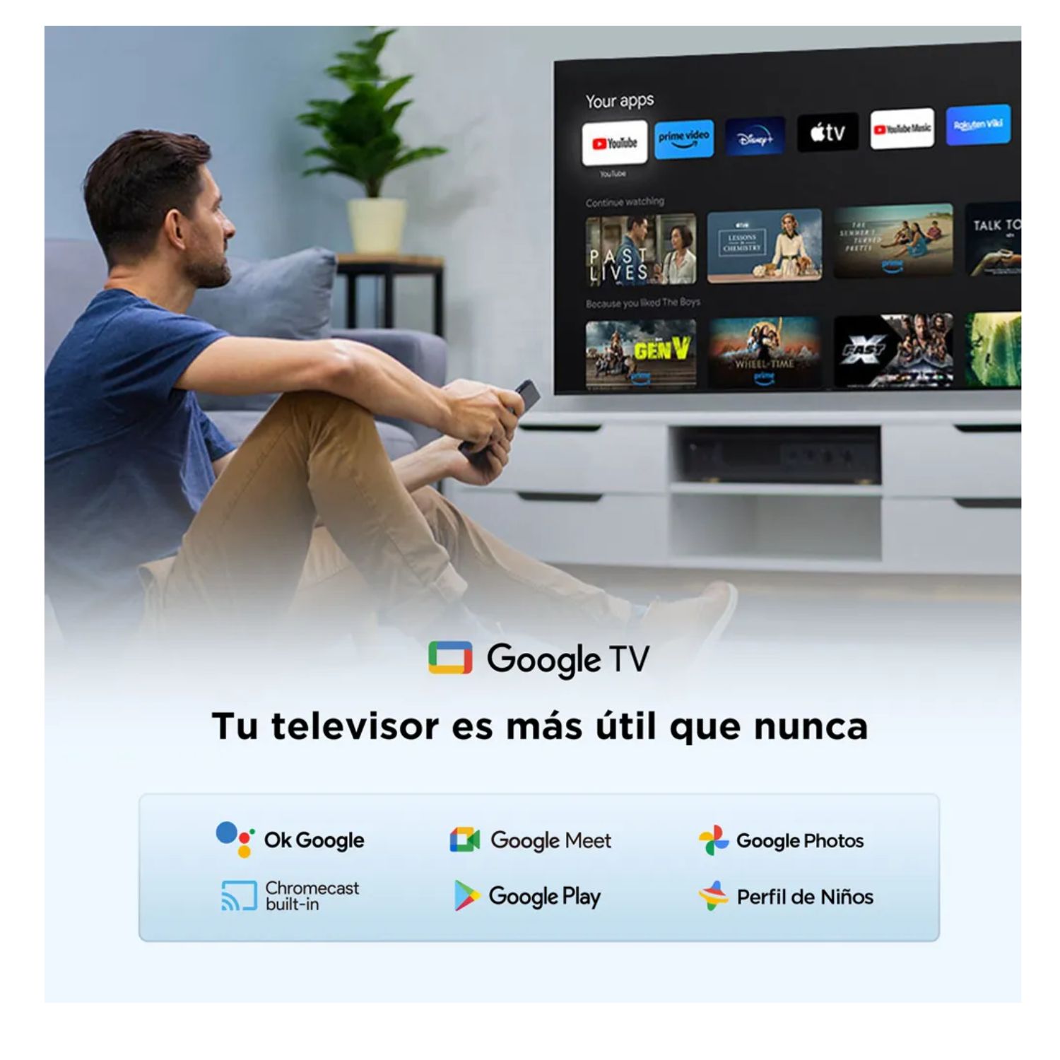 TELEVISOR TCL QLED FHD 50S5K SMART GOOGLE TV - 5