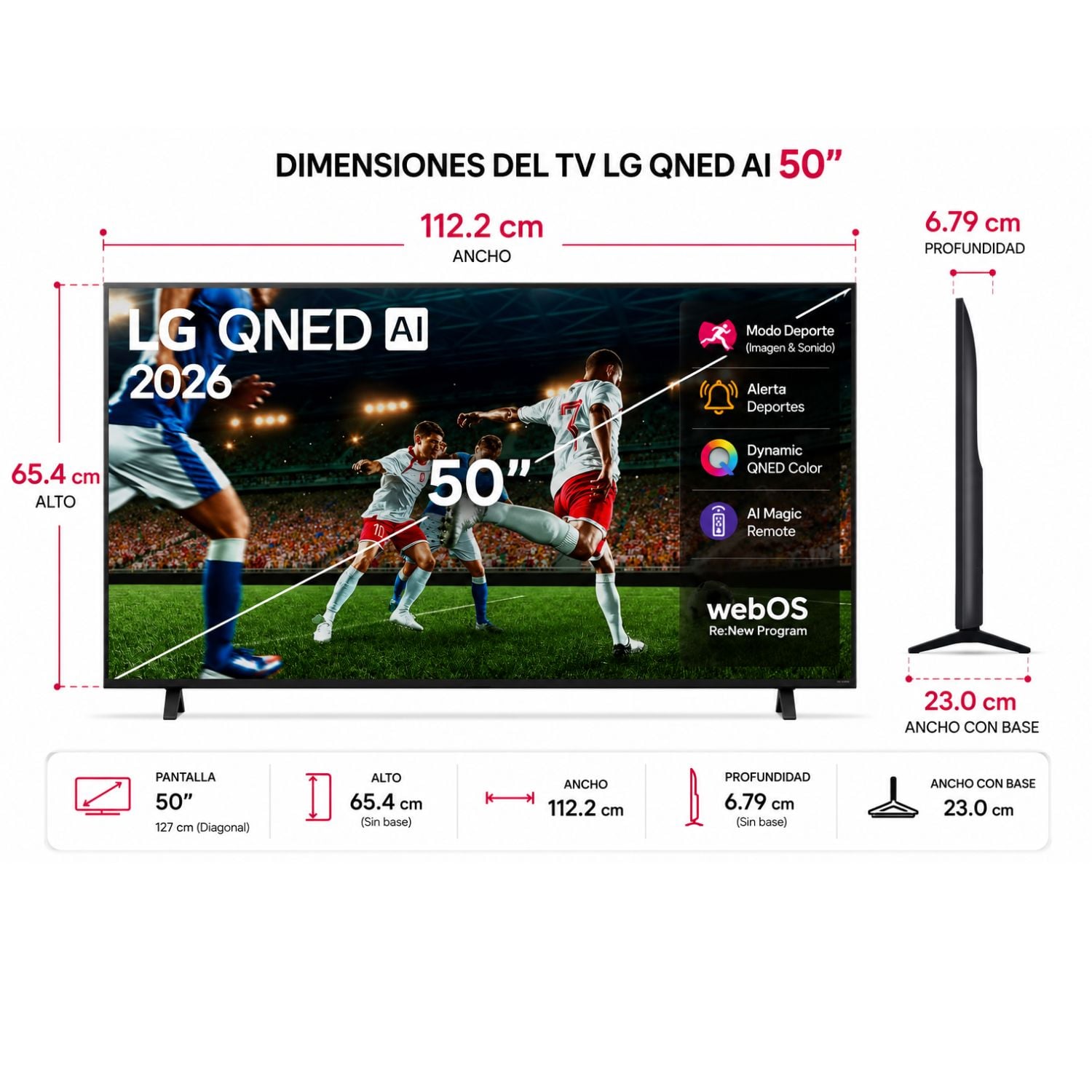 TELEVISOR LG 50 QNED 4K THINQ AI 50QNED73ASA SMART TV 2026 - 2