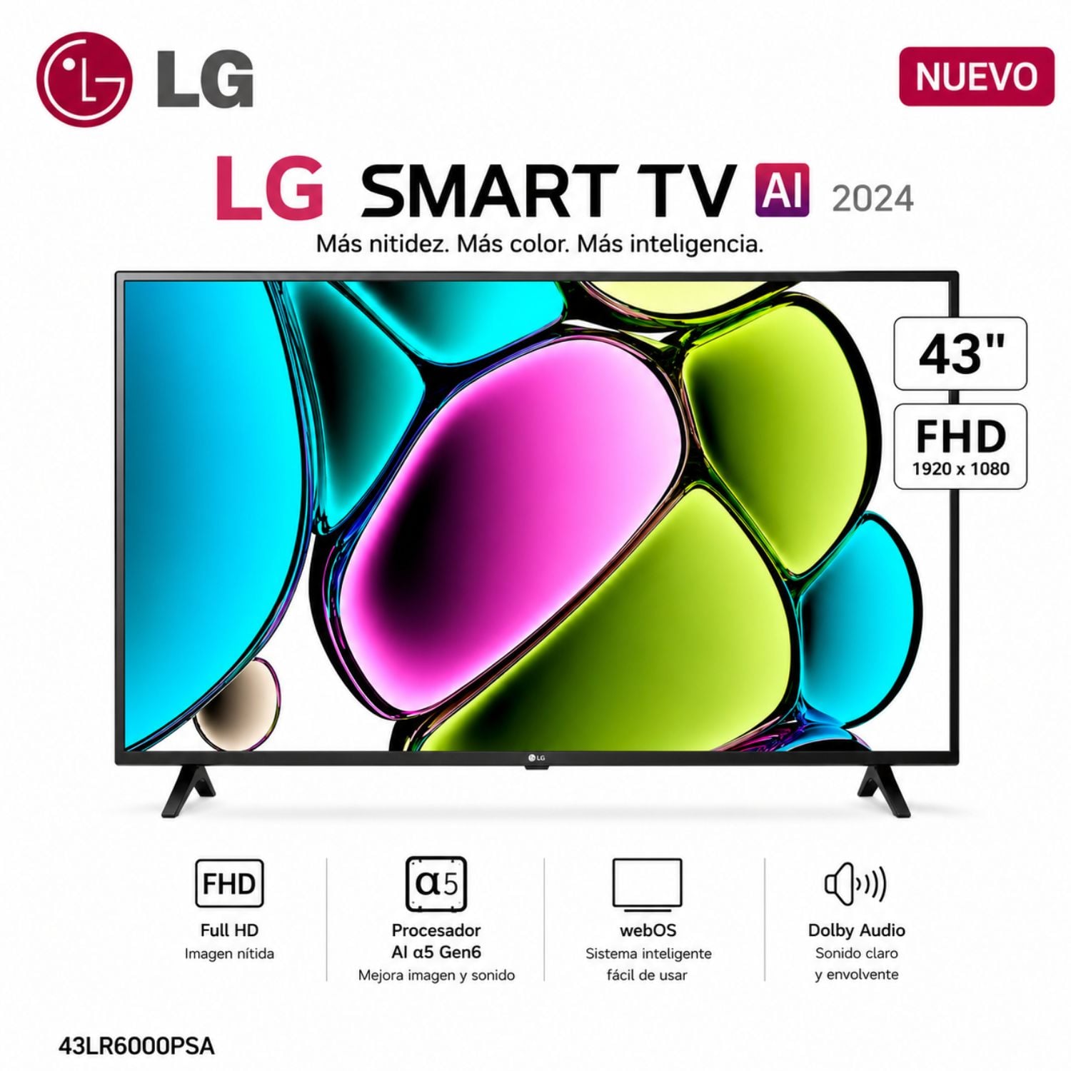 TELEVISOR LG 43 43LR6000PSA FHD SMART TV WEBOS - 1