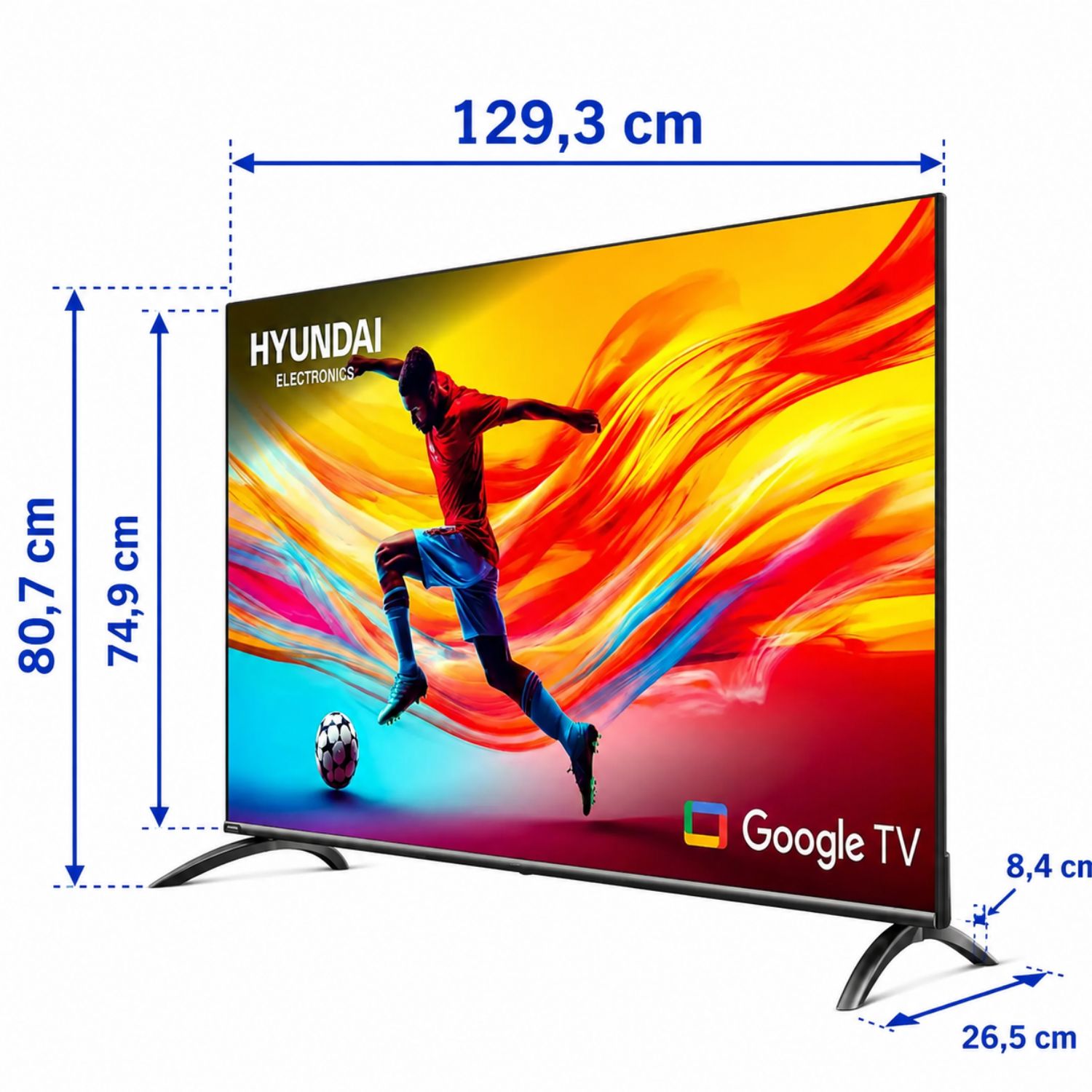 TELEVISOR HYUNDAI 58 4K QLED SMART GOOGLE GRIS HYLED5813QG - 2