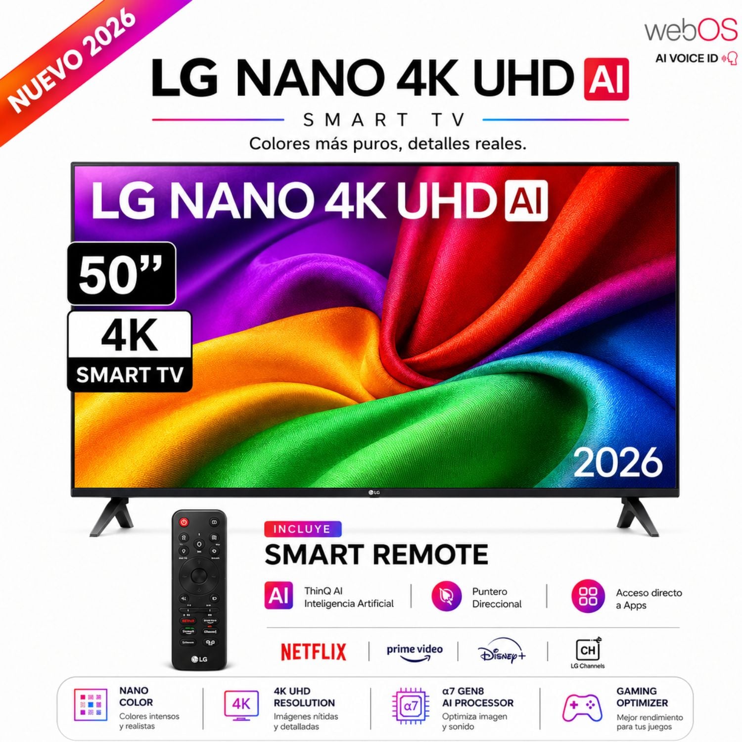 TELEVISOR LG SMART TV 50 4K UHD 50NU800BPSC - 1