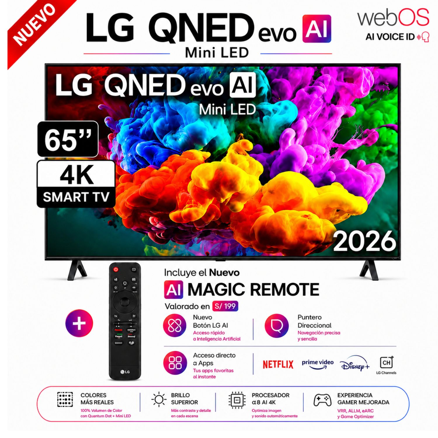 TELEVISOR LG 65QNED65BSA 65” 4K ULTRA HD QNED MINI LED - 1