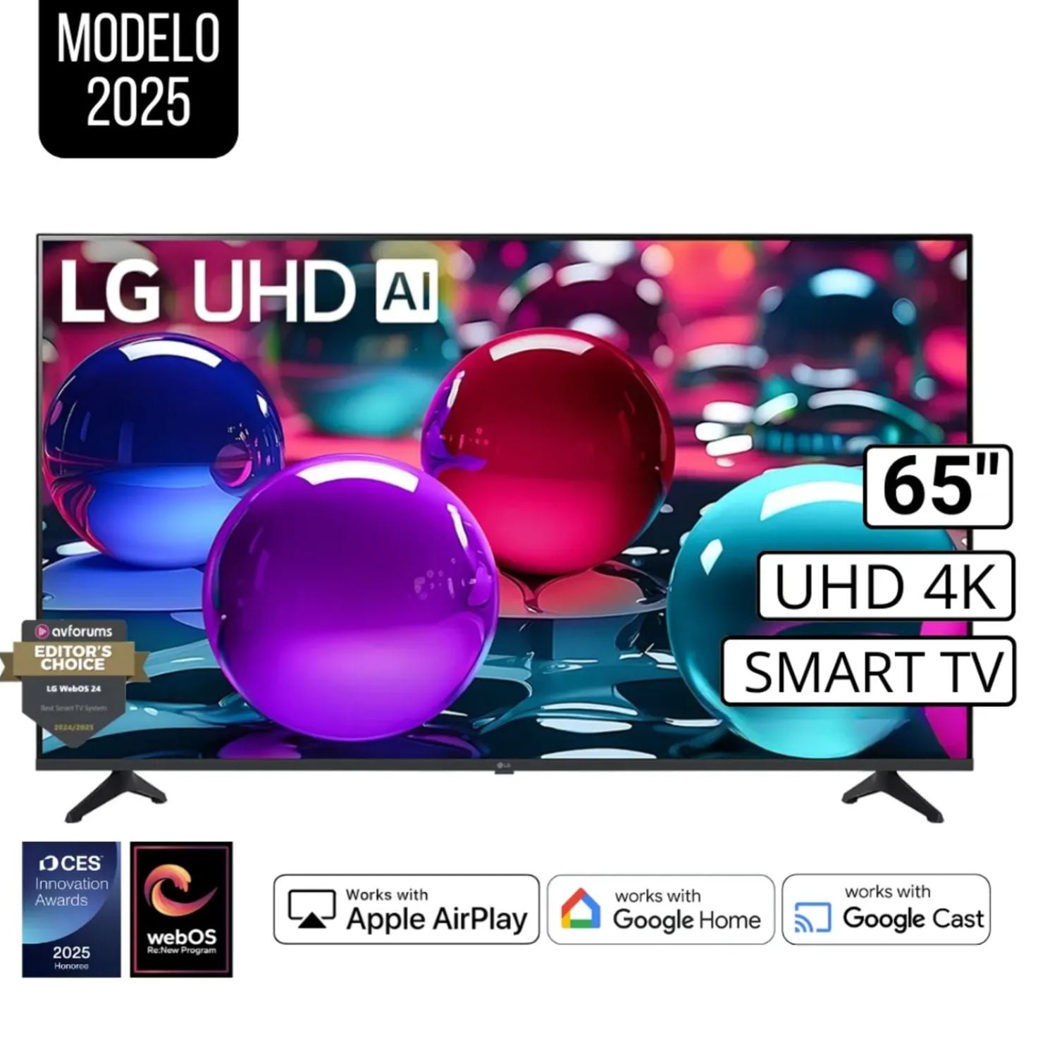 TELEVISOR SMART TV LG LED 4K ULTRA HD 65 65UA7300PSB CON THINQ AI 2025 - 1