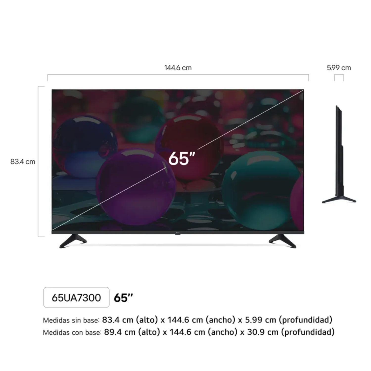 TELEVISOR SMART TV LG LED 4K ULTRA HD 65 65UA7300PSB CON THINQ AI 2025 - 2