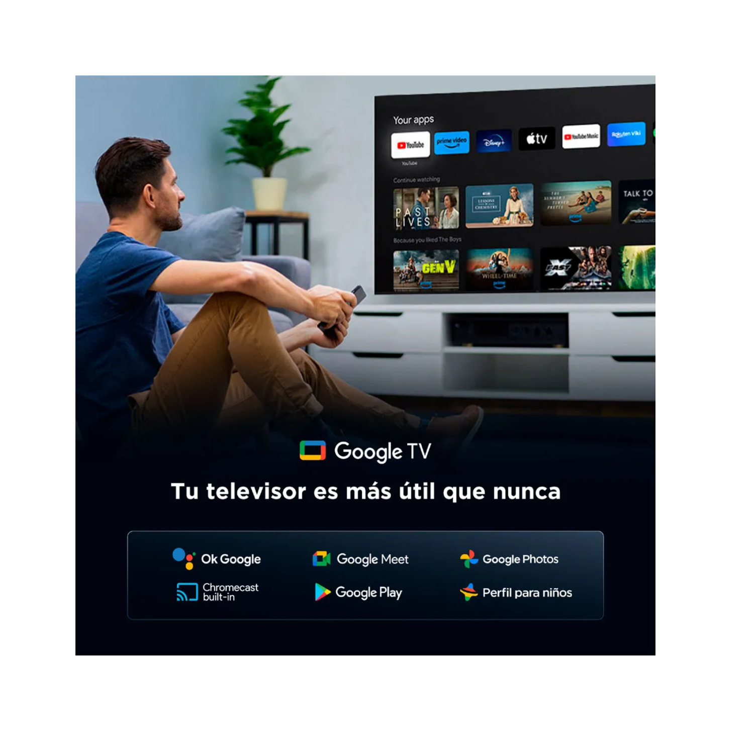 TELEVISOR TCL QLED 75 PULGADAS SMART TV 75T6C 4K GOOGLE TV 2025 - 4
