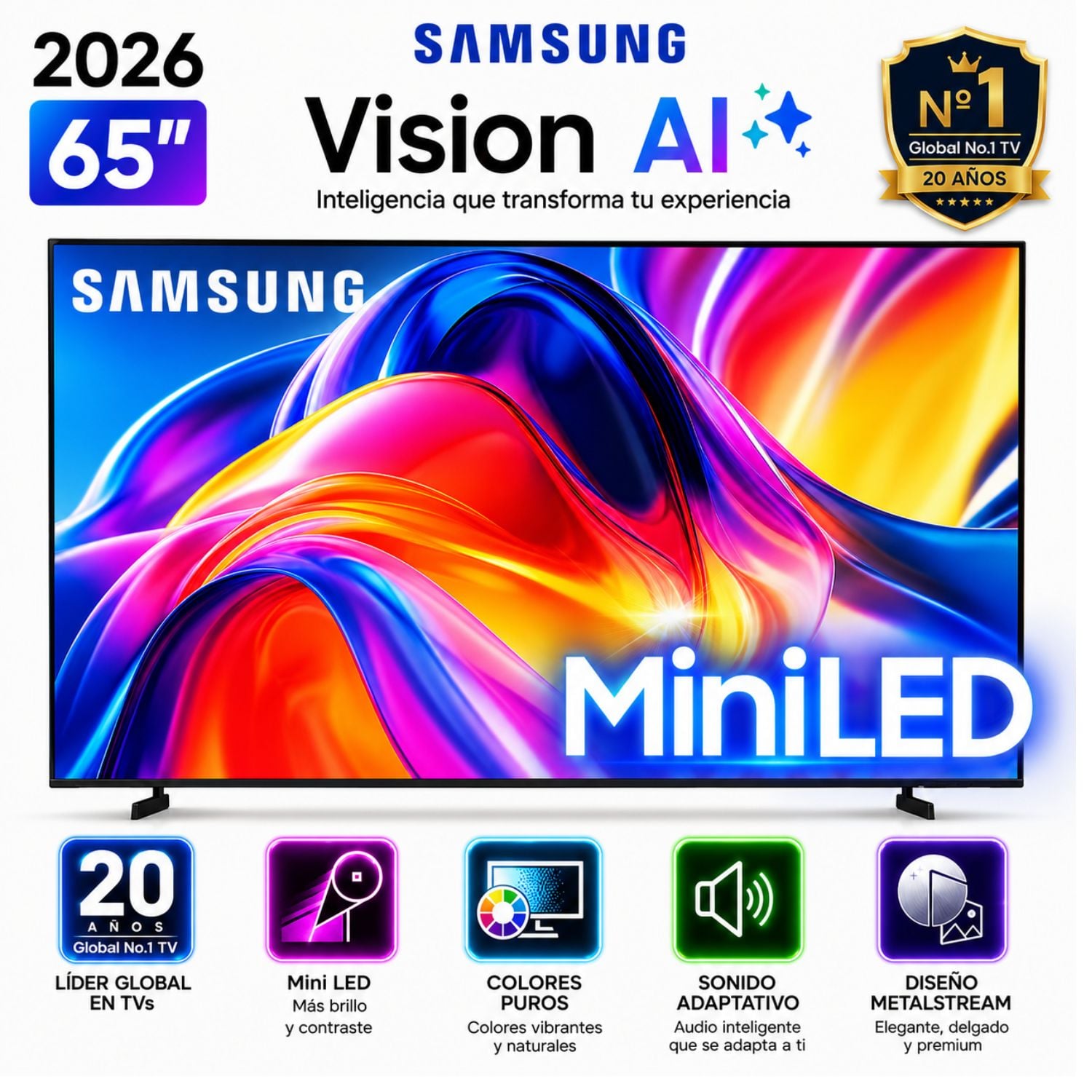 TELEVISOR SAMSUNG 65'' MINI LED M70H UHD 4K TIZEN UN65M70HAGXPE 2026 - 1