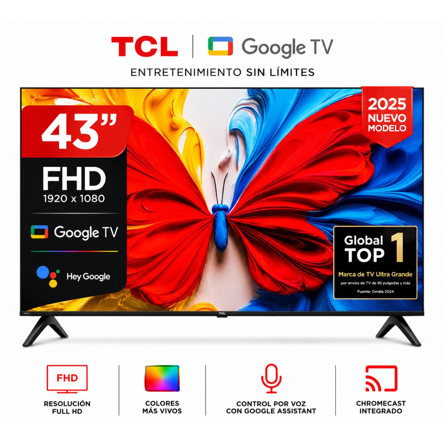 TELEVISOR TCL QLED 43 FULL HD SMART TV 43S5K - 1