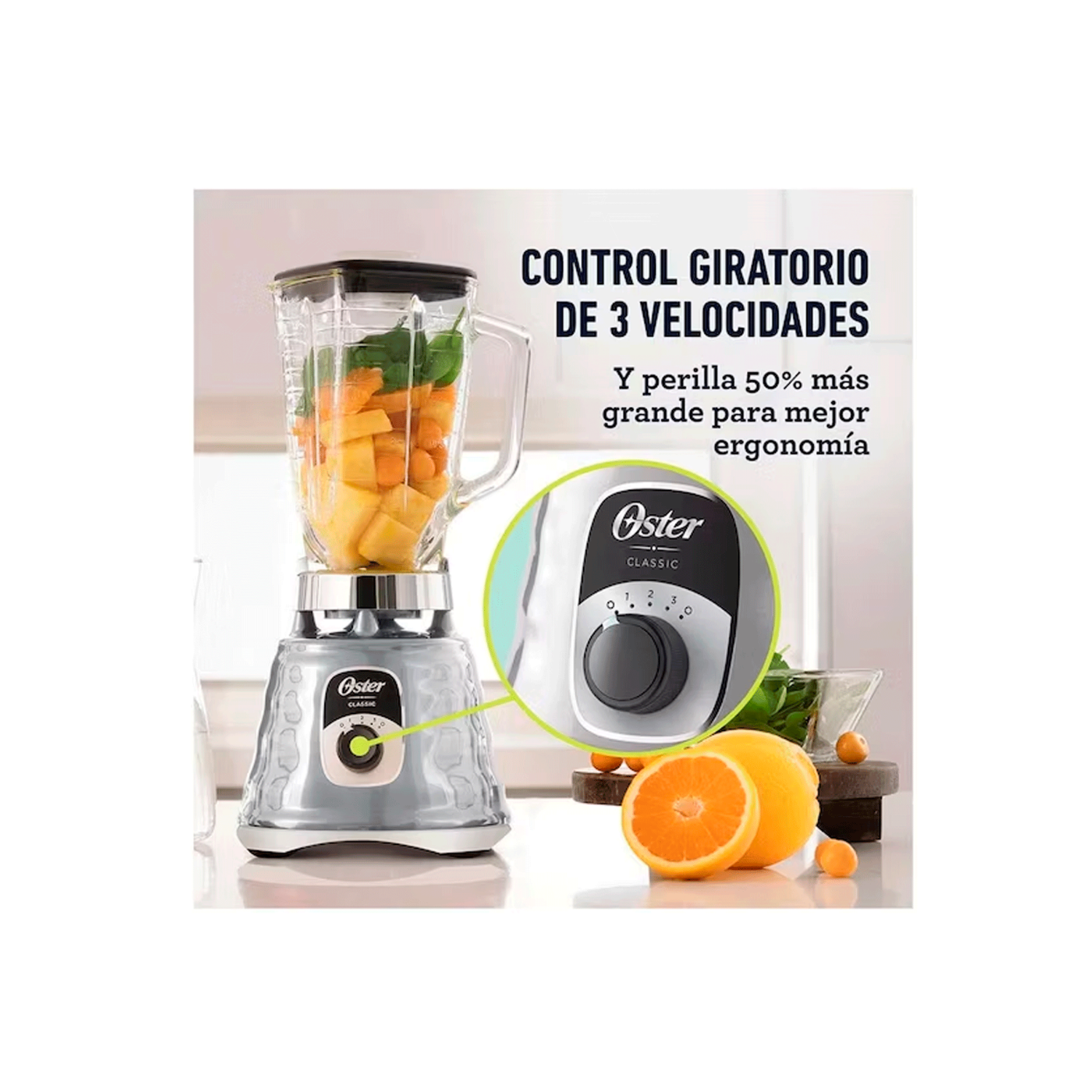 LICUADORA OSTER BLST4655 700 WATTS 3 VELOCIDADES CROMADO - 4