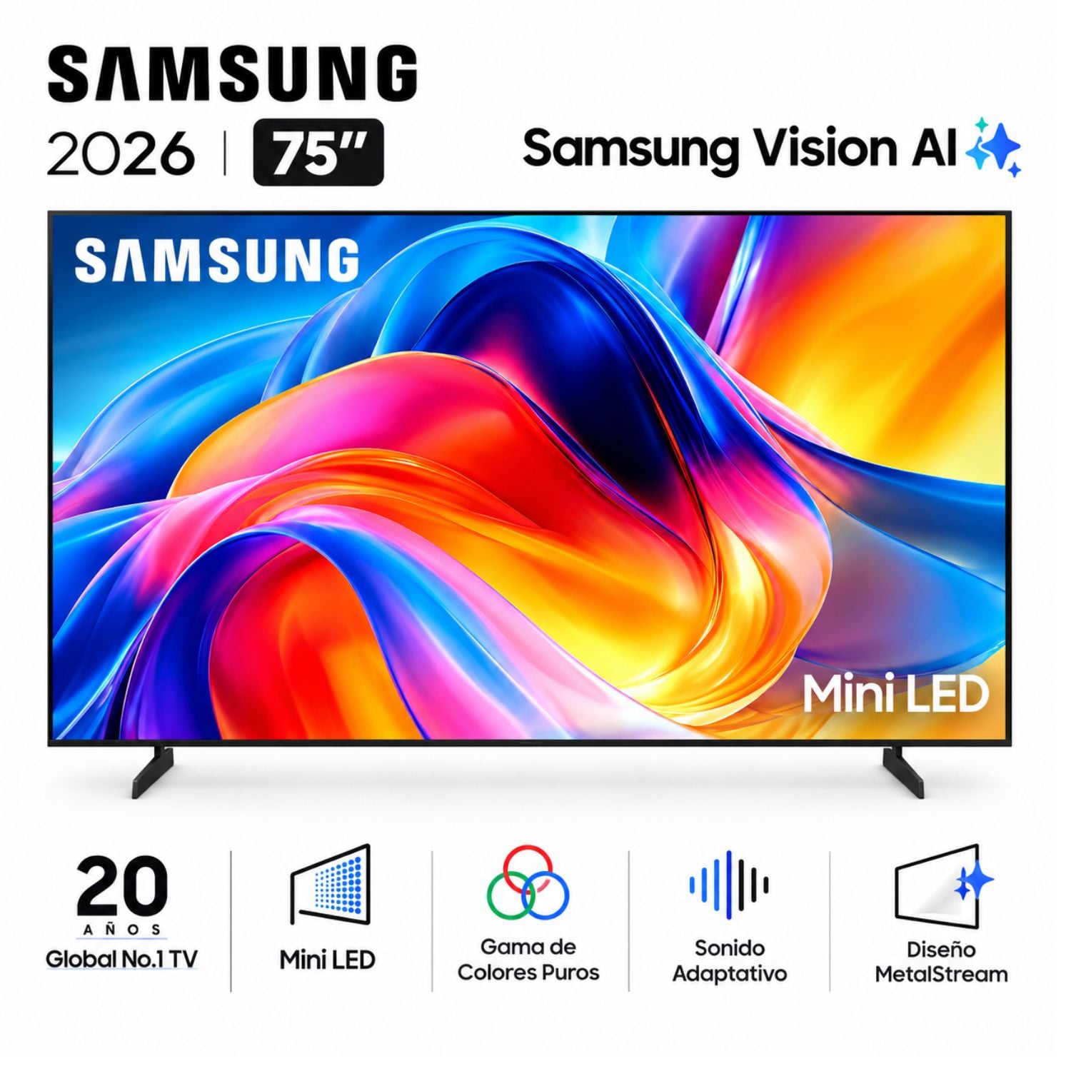 TELEVISOR SAMSUNG 75'' MINI LED UN75M70HAGXPE VISION AI SMART TV (2026) - 1