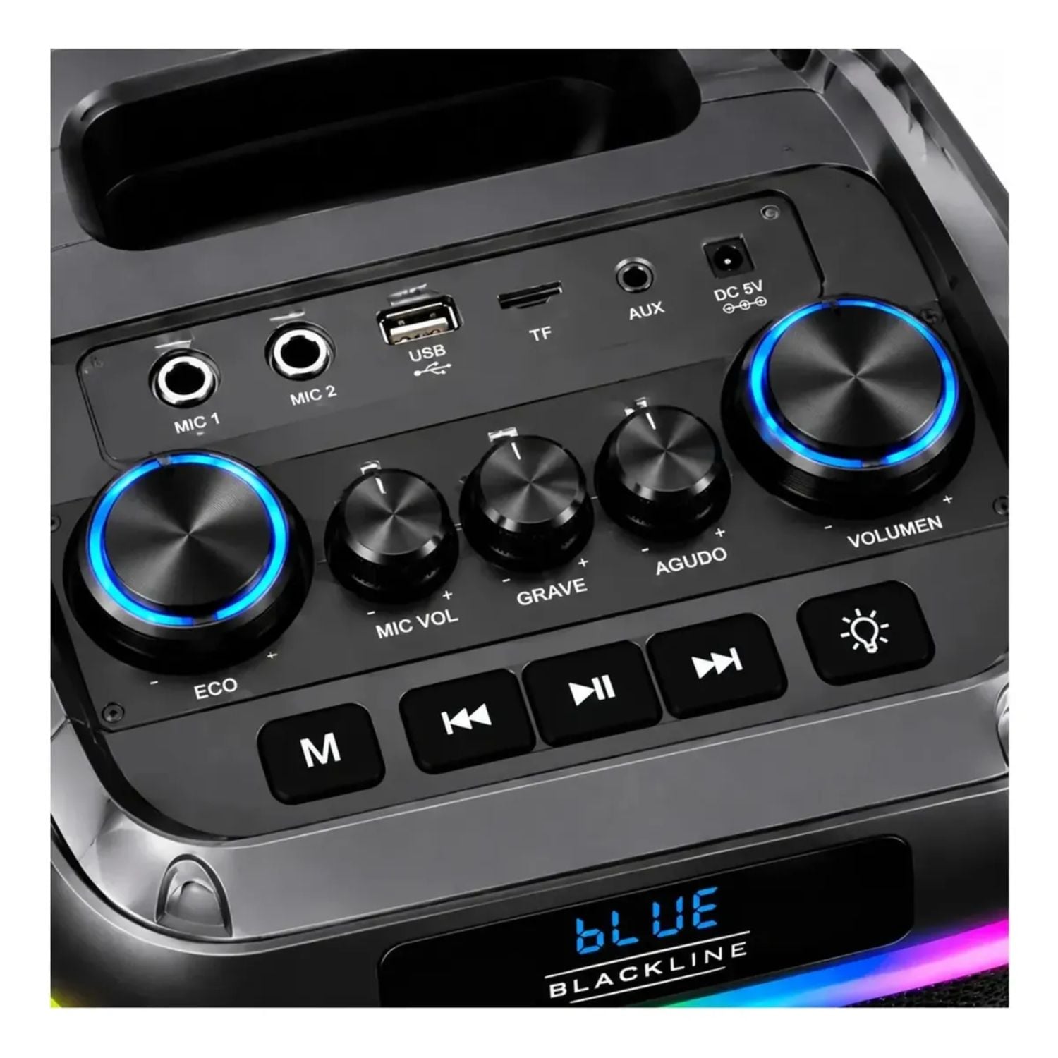 PARLANTE TORRE BLACKLINE 2X8 50W BLUETOOTH CON LUCES LED - 3