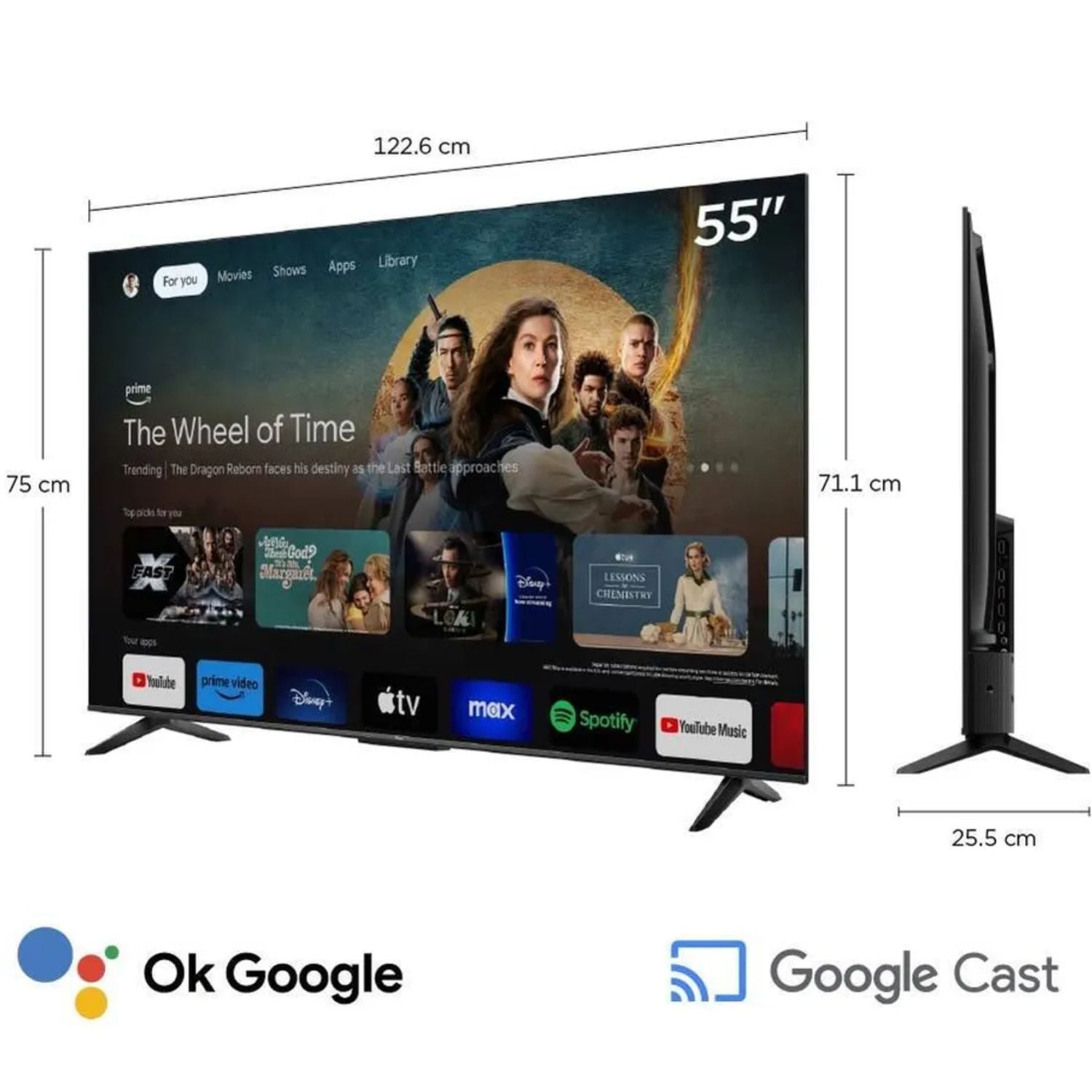 TELEVISOR TCL 55 LED SMART UHD 4K GOOGLE TV 55V6C - 2