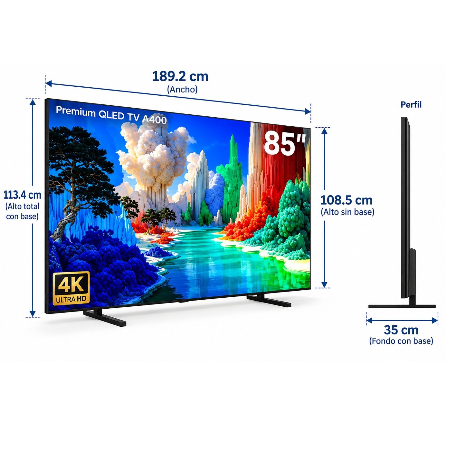 TELEVISOR TCL 85' QLED PREMIUM 85A400 4K ULTRA HD GOOGLE TV - 144 HZ - 2