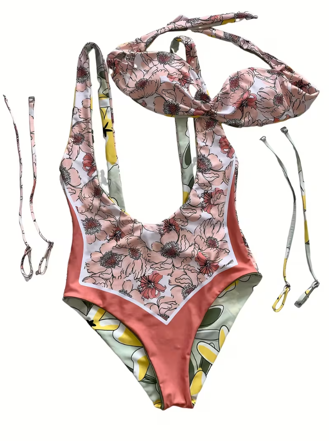 TRIKINI IVANNA TROPICAL- ESTILO REVERSIBLE, CON COPA INTERNA Y DOBLE FORRO - 5