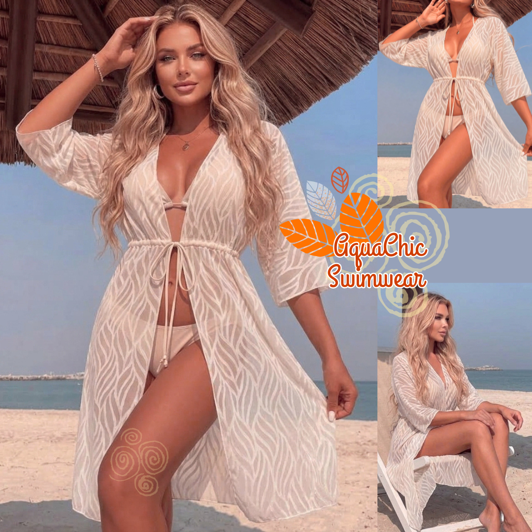 SALIDA DE PLAYA MUJER ESTILO BOHO CHIC TEJIDO - 1