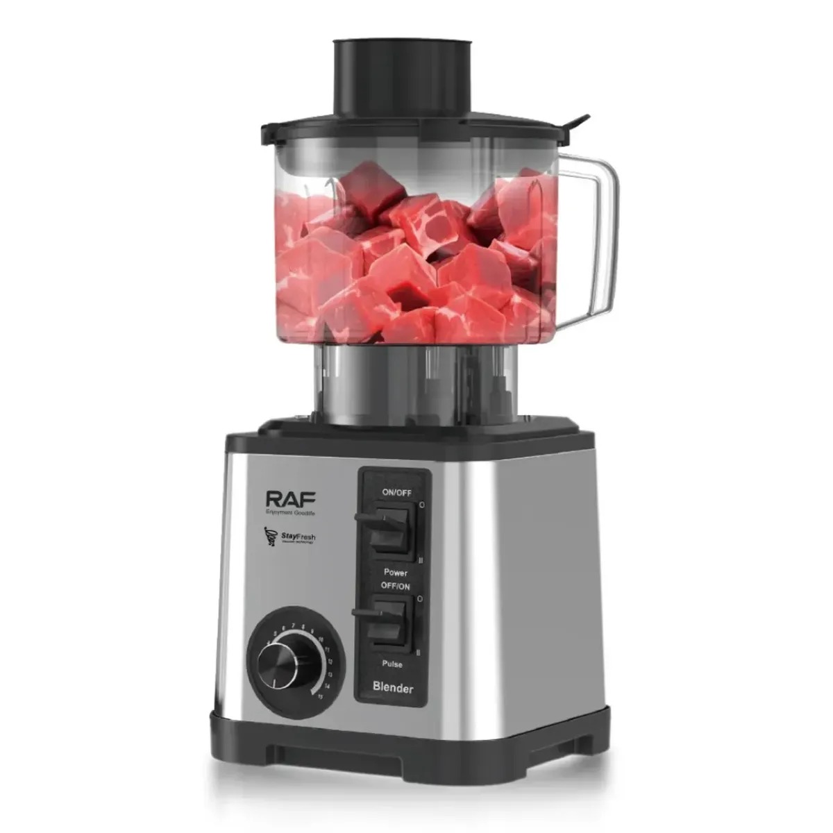 LICUADORA RAF 05 EN 1, TRITURA HIELO, 2600 WATTS Y 15 VELOCIDADES - 7