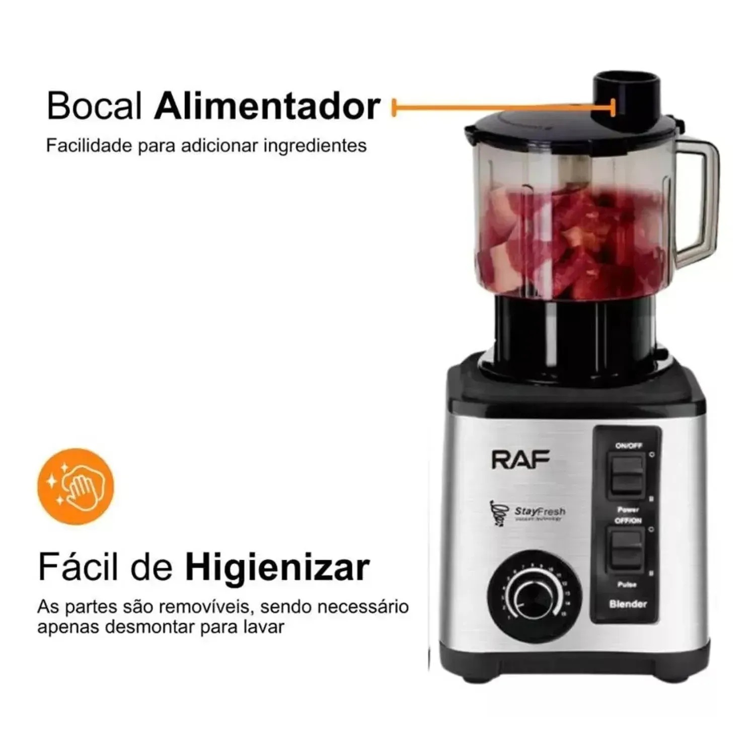 LICUADORA RAF 3 EN 1, TRITURA HIELO, 2600 WATTS Y 15 VELOCIDADES - 3