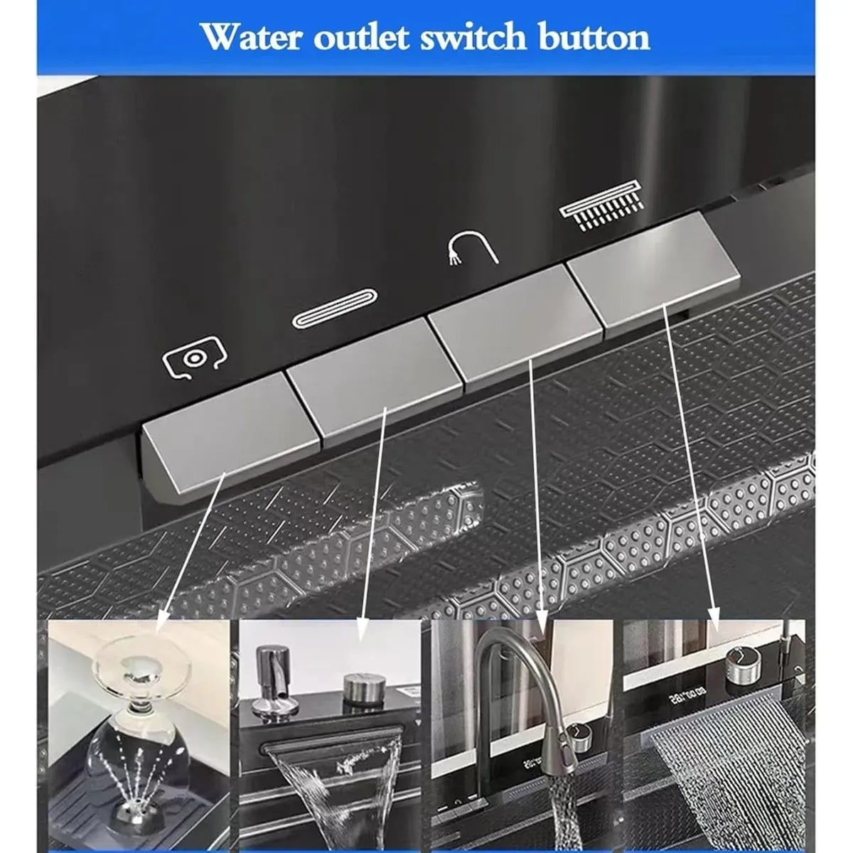 LAVADERO MULTIFUNCIONAL DE COCINA 7 EN 1 CON LUCES 5 TECLAS + MEZCLADORA - 3
