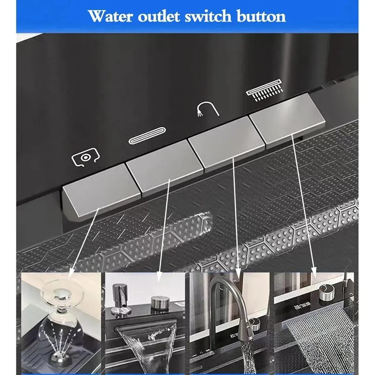 LAVADERO MULTIFUNCIONAL DE COCINA 7 EN 1 CON LUCES 5 TECLAS + MEZCLADORA - 4