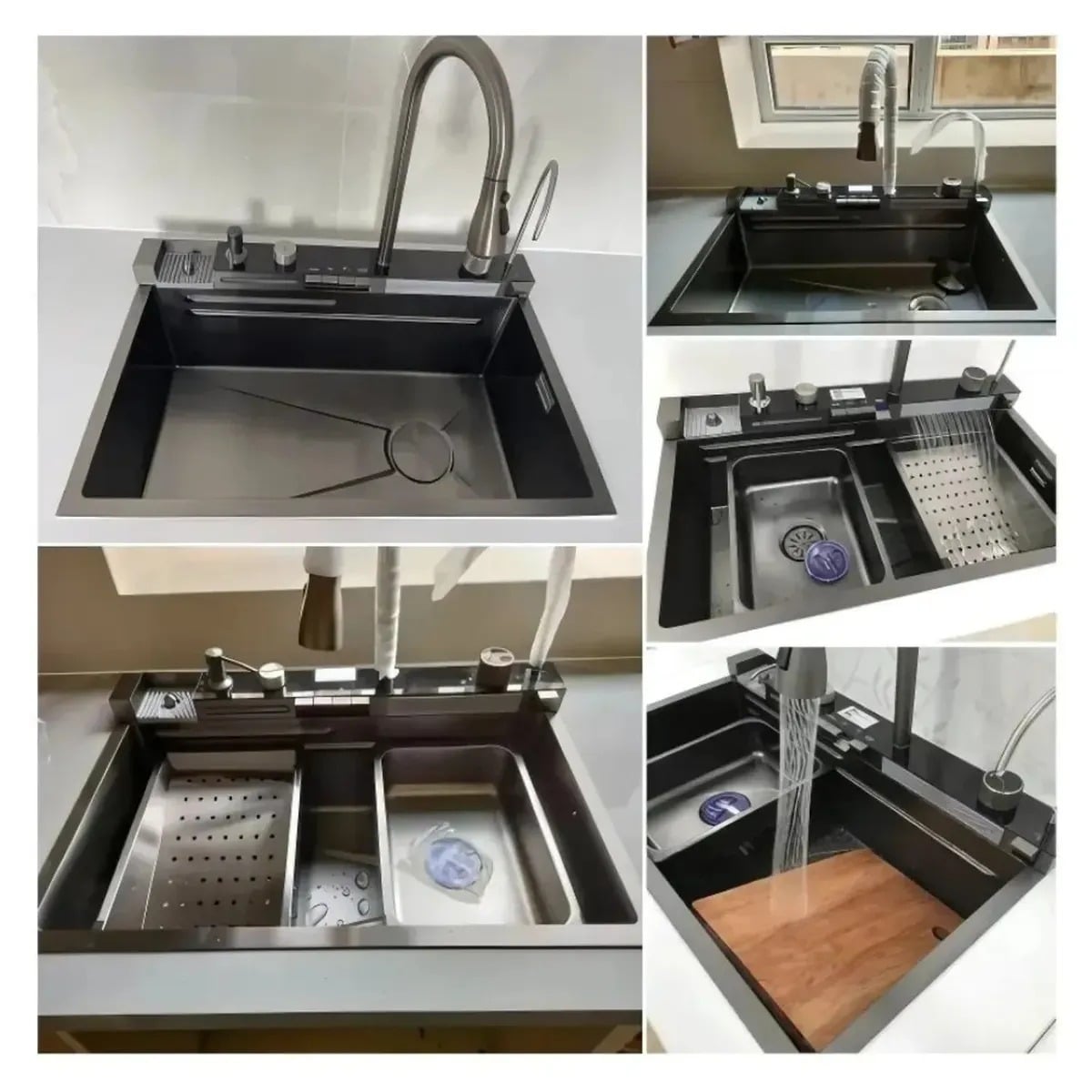 LAVADERO MULTIFUNCIONAL DE COCINA 7 EN 1 CON LUCES 5 TECLAS + MEZCLADORA - 3