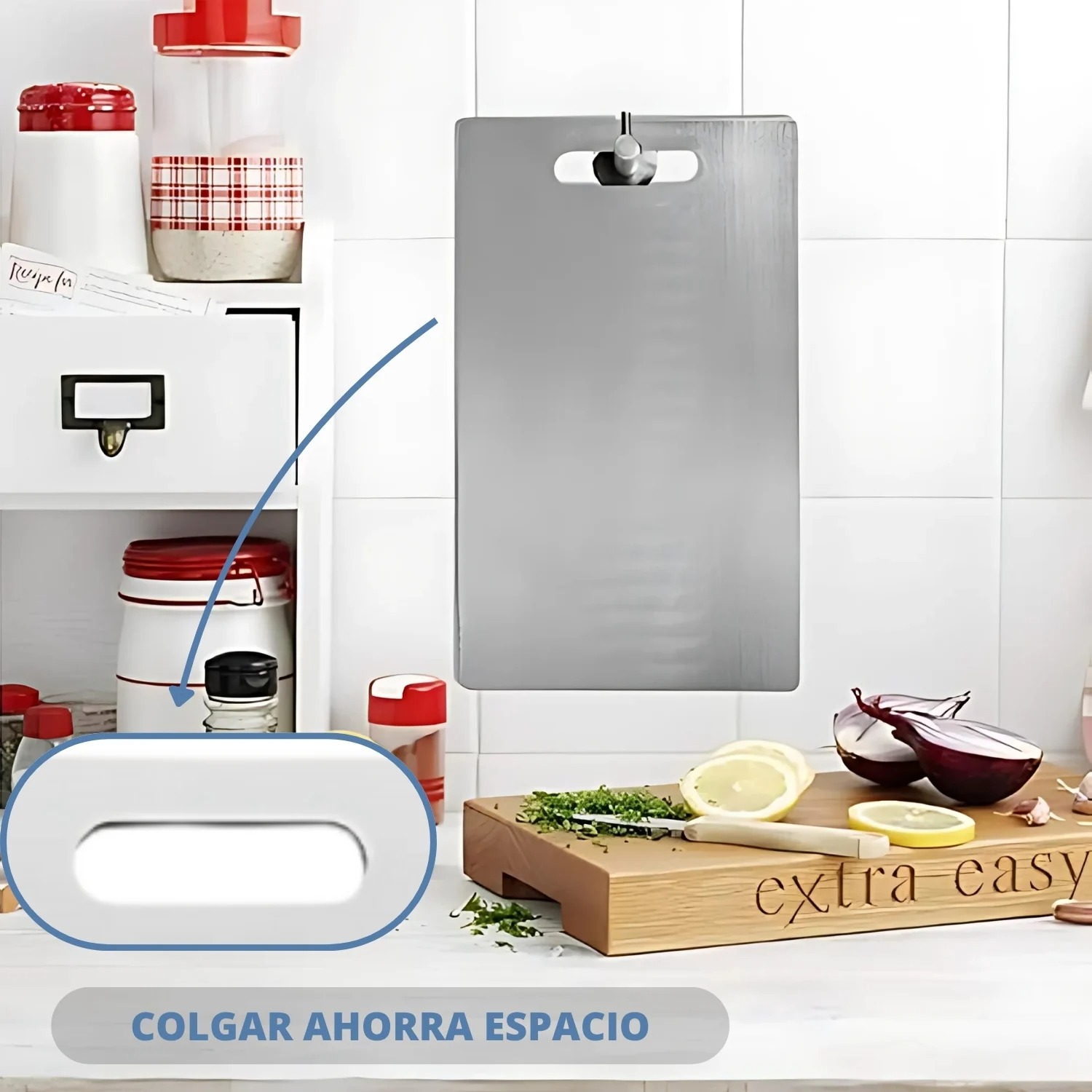 TABLA DE PICAR ACERO INOXIDABLE 34X23 CM DISEÑO PREMIUM - 3