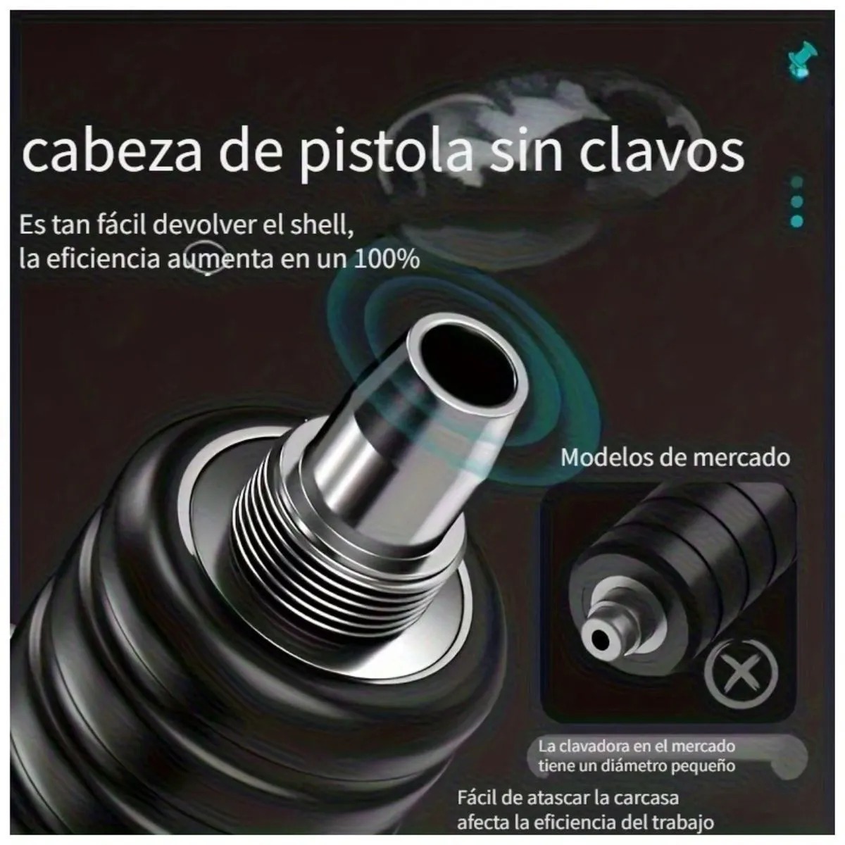 PISTOLA DE CLAVOS AUTOMATICA PROFESIONAL CON SILENCIADOR - REMACHADORA - 3