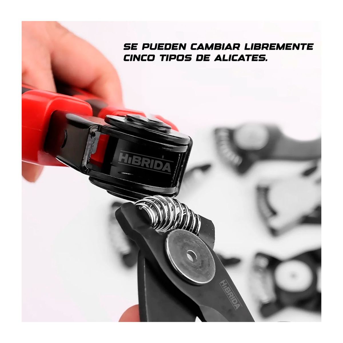 ALICATE MULTIFUNCIONAL 5 PIEZAS INTERCAMBIABLES COLOR ROJO Y NEGRO - 4