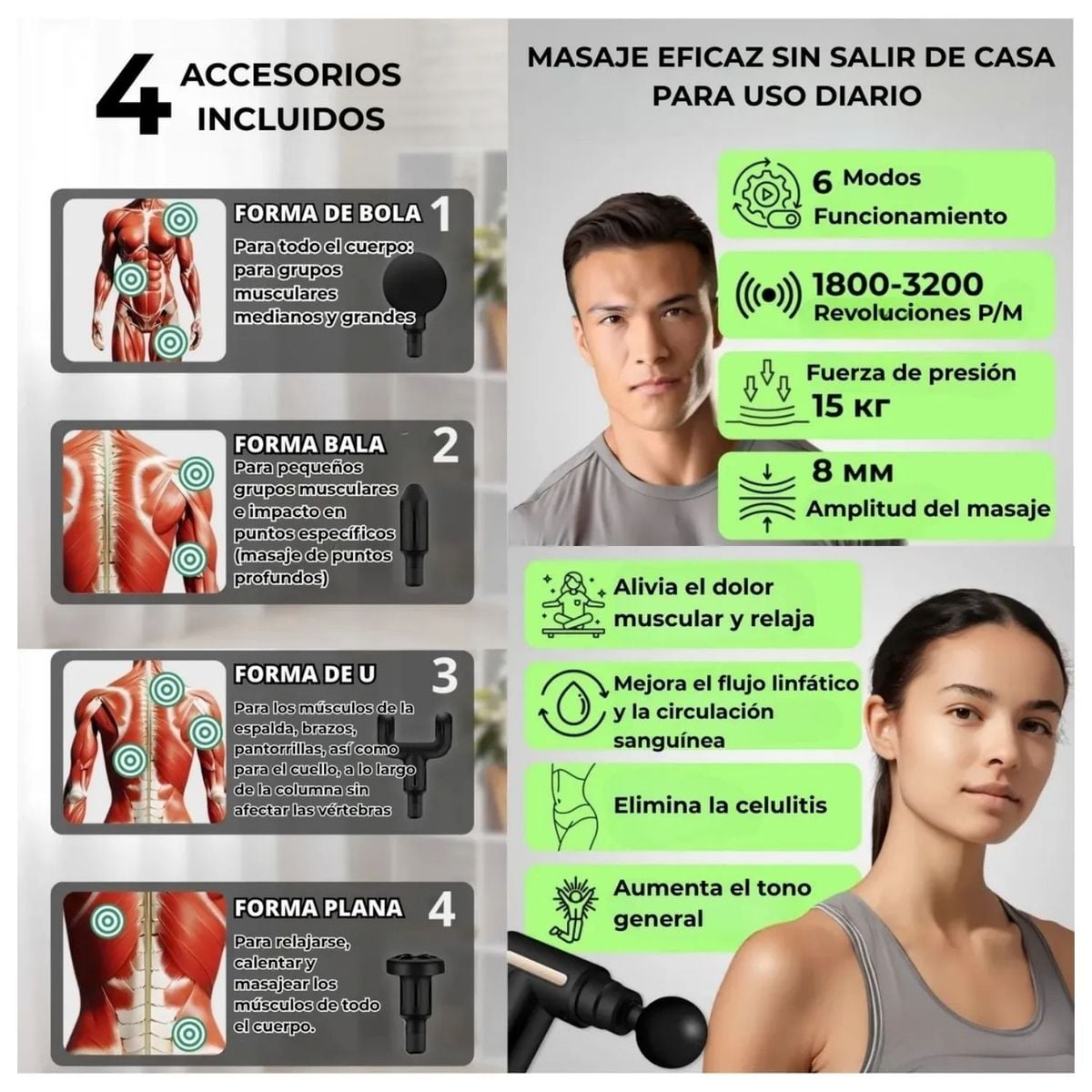 PISTOLA MASAJEADOR MUSCULAR PROFESIONAL - 2